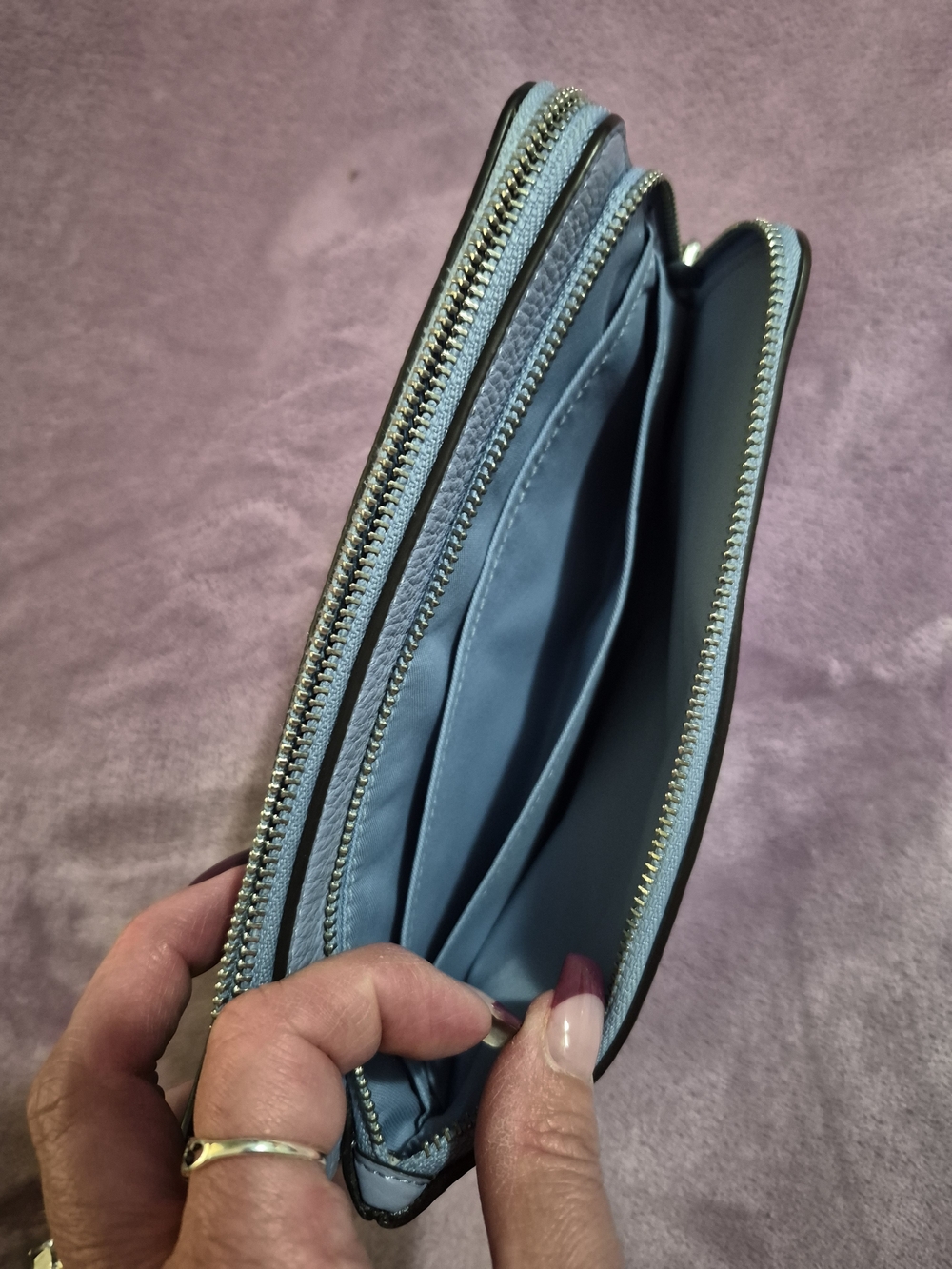 Coach Pebbled Leather Backpack & Wristlet in Light Blue - Picture 10 of 12